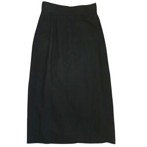 Vintage Dior Wool Black Wrap Style Pencil Skirt Silk Lining Size 12